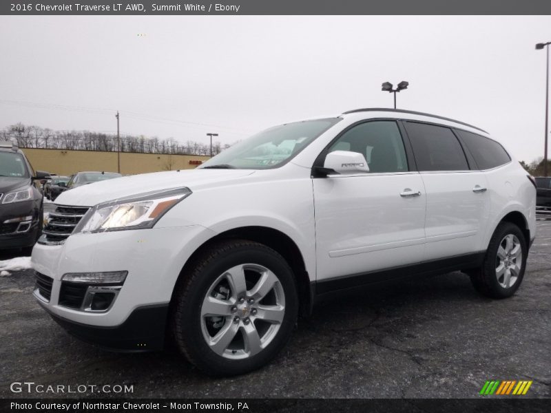 Summit White / Ebony 2016 Chevrolet Traverse LT AWD