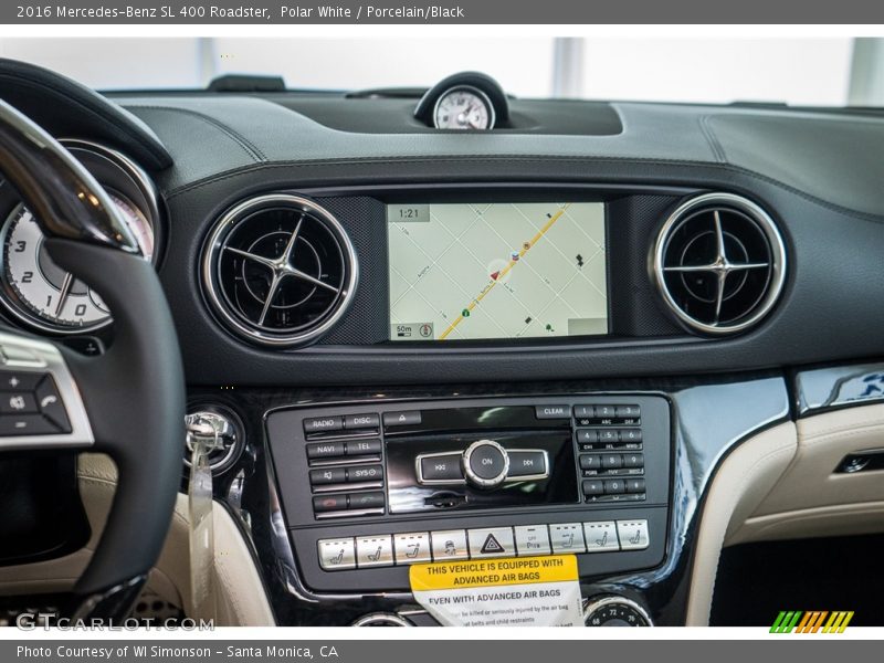 Polar White / Porcelain/Black 2016 Mercedes-Benz SL 400 Roadster