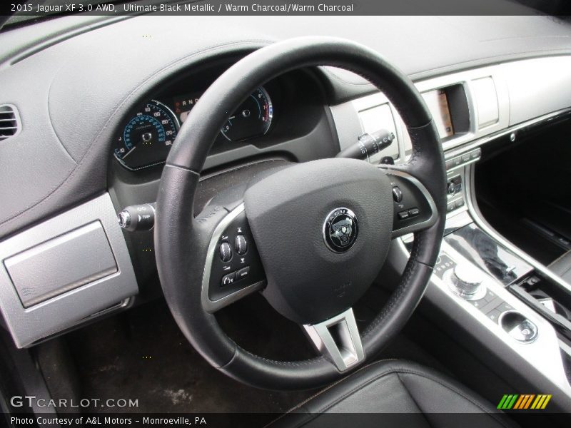 Ultimate Black Metallic / Warm Charcoal/Warm Charcoal 2015 Jaguar XF 3.0 AWD