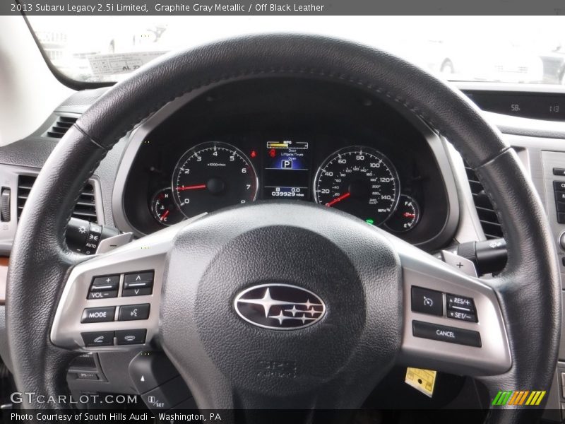 Graphite Gray Metallic / Off Black Leather 2013 Subaru Legacy 2.5i Limited