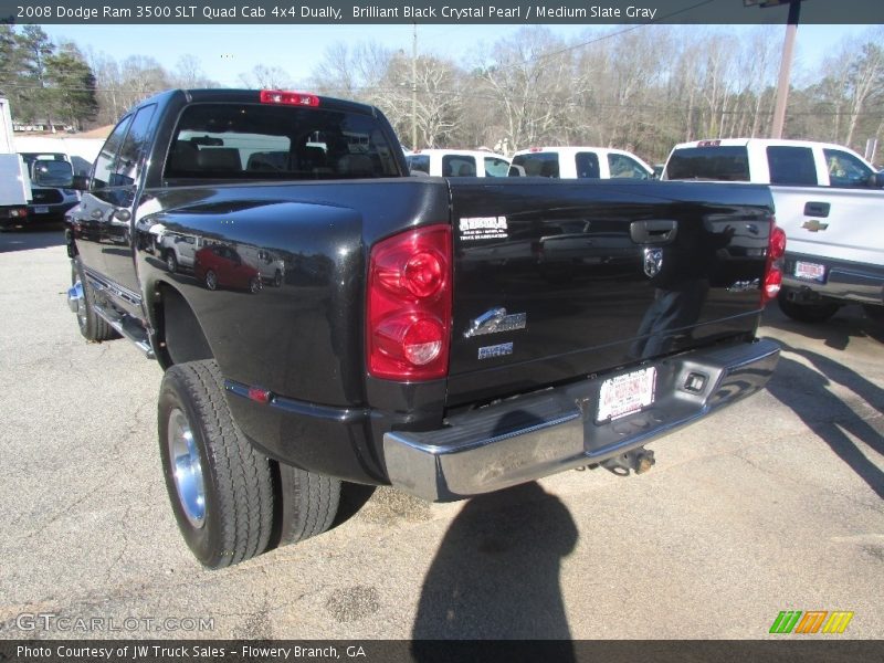 Brilliant Black Crystal Pearl / Medium Slate Gray 2008 Dodge Ram 3500 SLT Quad Cab 4x4 Dually