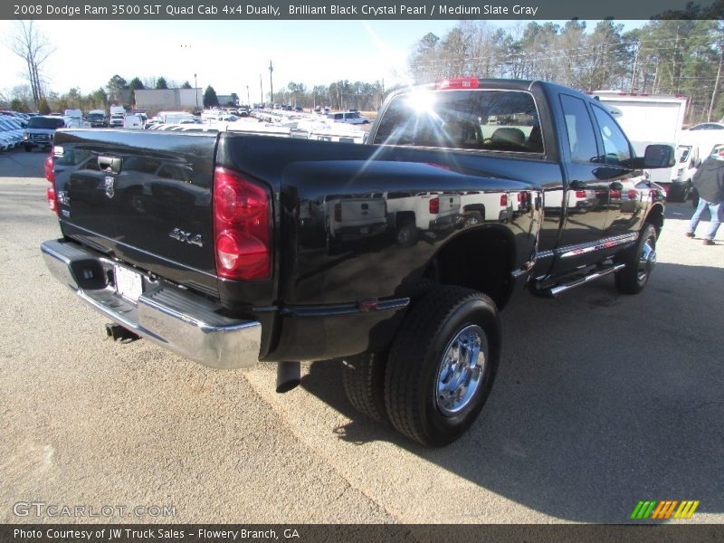 Brilliant Black Crystal Pearl / Medium Slate Gray 2008 Dodge Ram 3500 SLT Quad Cab 4x4 Dually