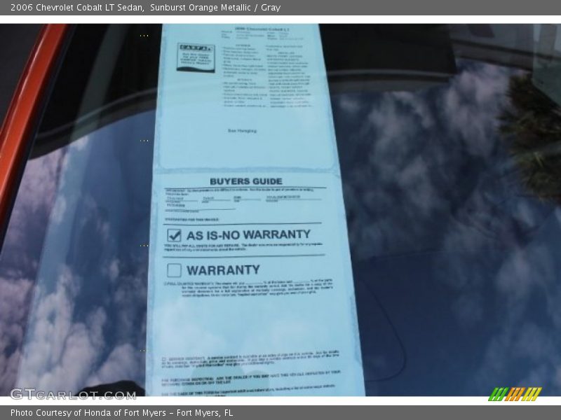 Sunburst Orange Metallic / Gray 2006 Chevrolet Cobalt LT Sedan
