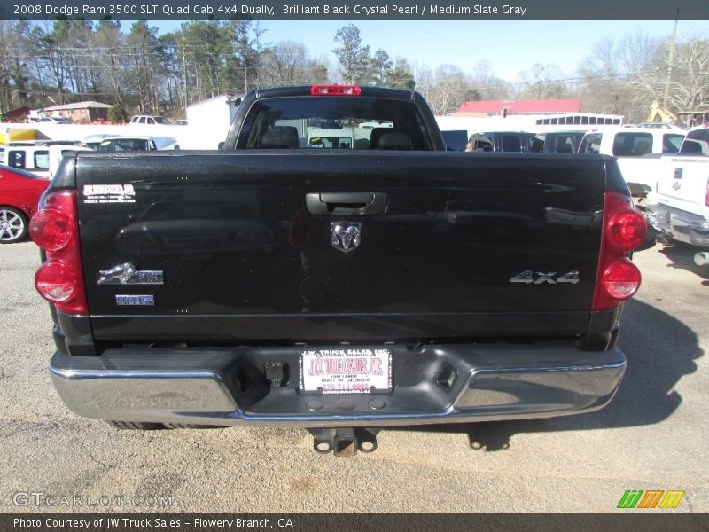 Brilliant Black Crystal Pearl / Medium Slate Gray 2008 Dodge Ram 3500 SLT Quad Cab 4x4 Dually