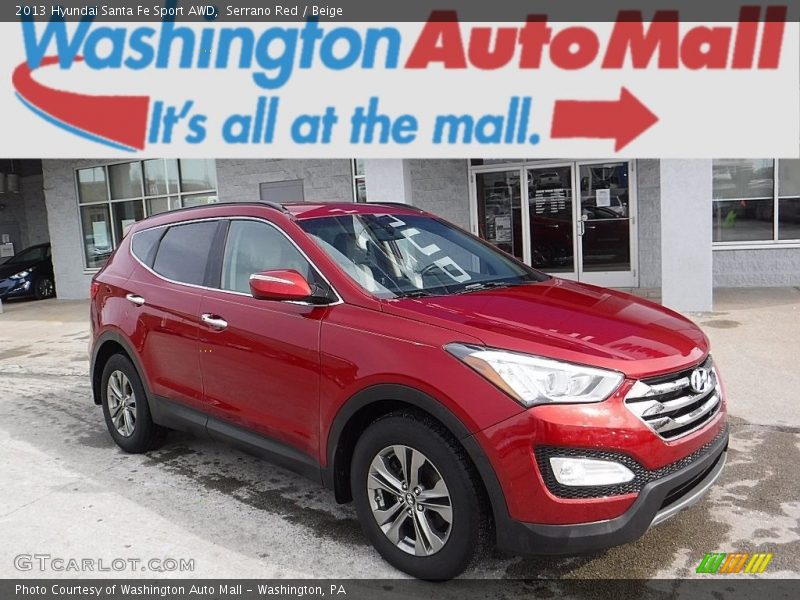 Serrano Red / Beige 2013 Hyundai Santa Fe Sport AWD