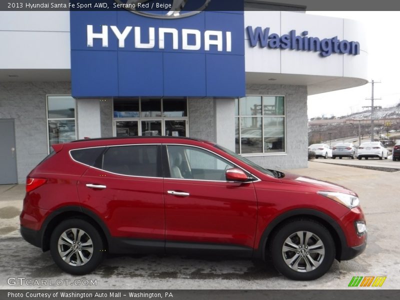 Serrano Red / Beige 2013 Hyundai Santa Fe Sport AWD