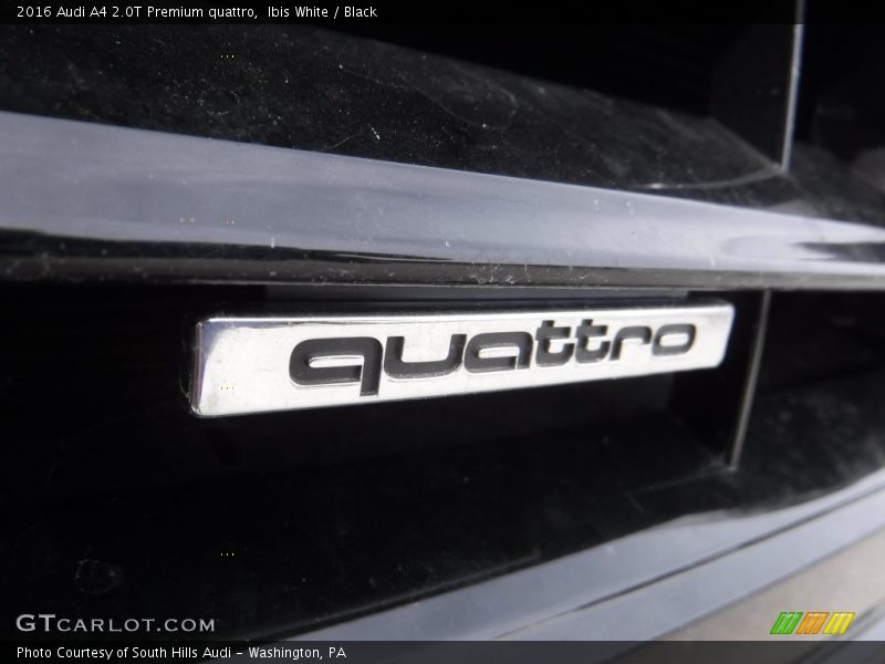 Ibis White / Black 2016 Audi A4 2.0T Premium quattro