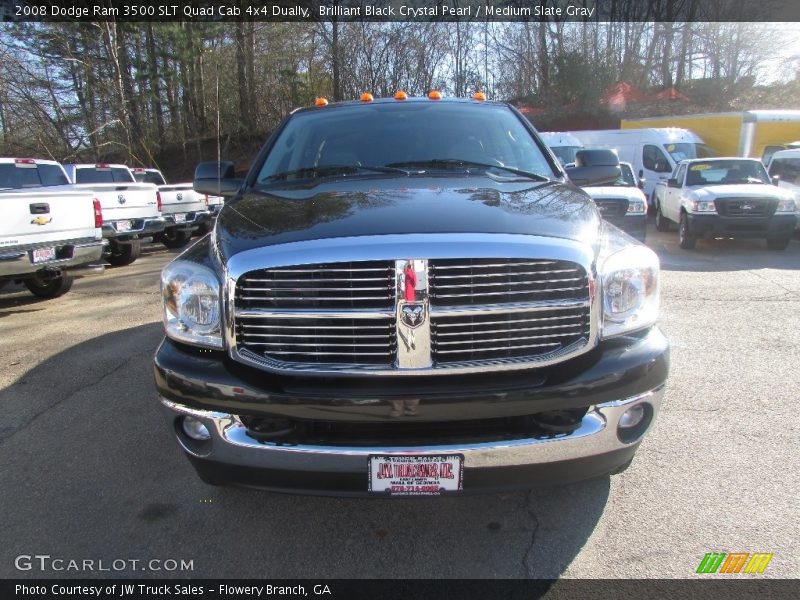 Brilliant Black Crystal Pearl / Medium Slate Gray 2008 Dodge Ram 3500 SLT Quad Cab 4x4 Dually