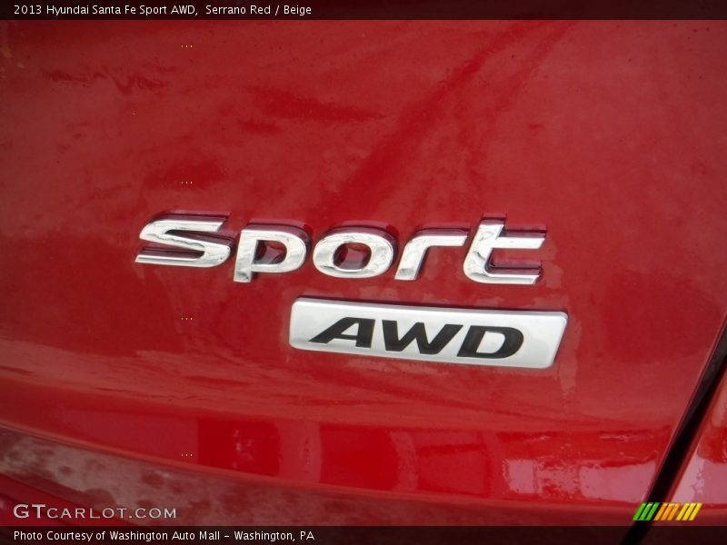 Serrano Red / Beige 2013 Hyundai Santa Fe Sport AWD