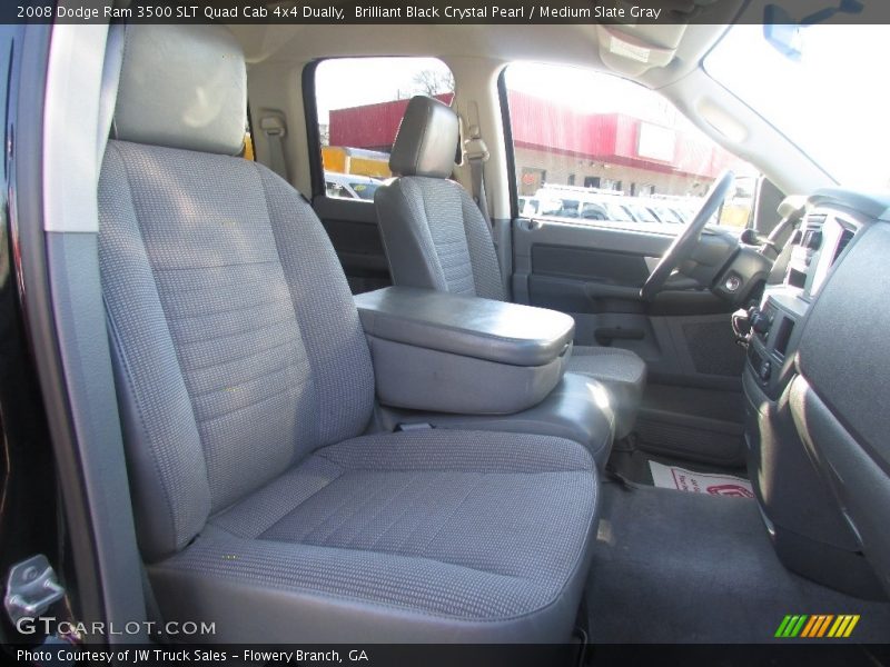 Brilliant Black Crystal Pearl / Medium Slate Gray 2008 Dodge Ram 3500 SLT Quad Cab 4x4 Dually