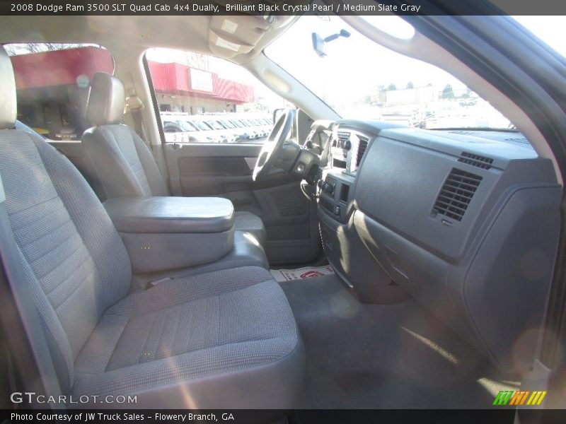 Brilliant Black Crystal Pearl / Medium Slate Gray 2008 Dodge Ram 3500 SLT Quad Cab 4x4 Dually