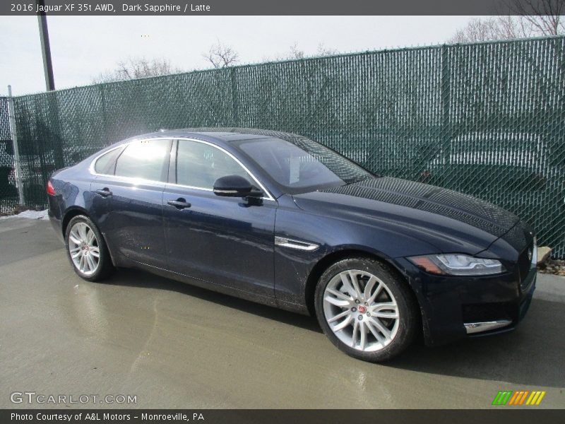 Dark Sapphire / Latte 2016 Jaguar XF 35t AWD