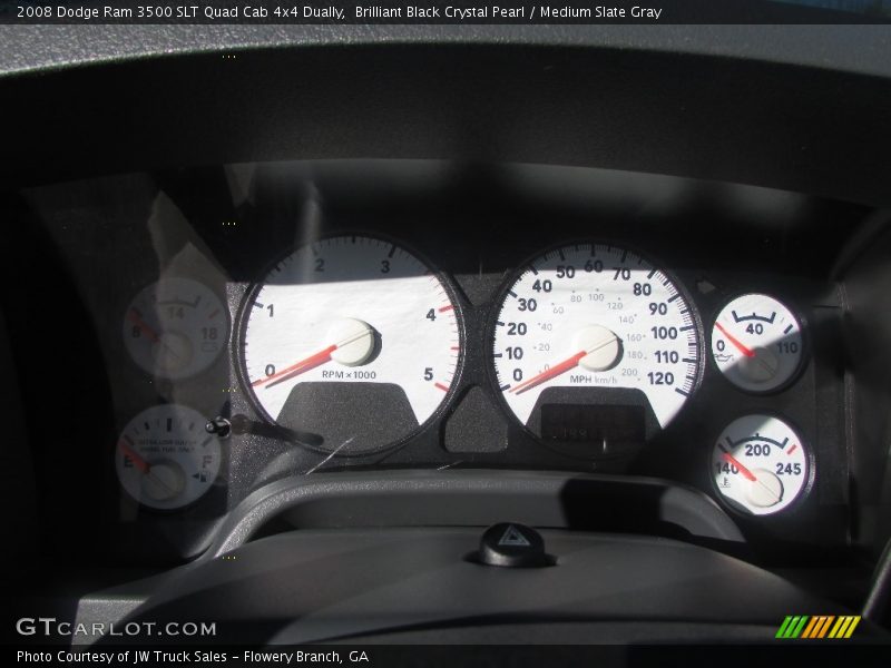 Brilliant Black Crystal Pearl / Medium Slate Gray 2008 Dodge Ram 3500 SLT Quad Cab 4x4 Dually