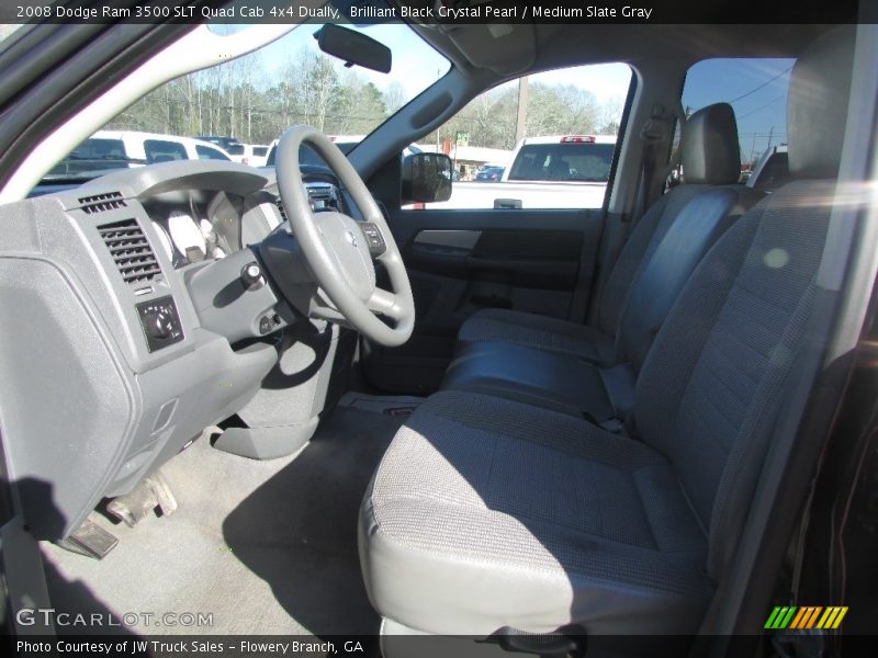 Brilliant Black Crystal Pearl / Medium Slate Gray 2008 Dodge Ram 3500 SLT Quad Cab 4x4 Dually