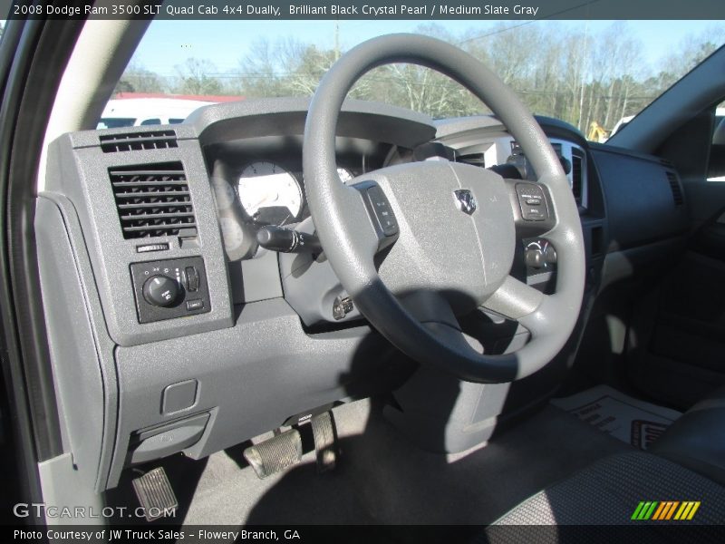 Brilliant Black Crystal Pearl / Medium Slate Gray 2008 Dodge Ram 3500 SLT Quad Cab 4x4 Dually