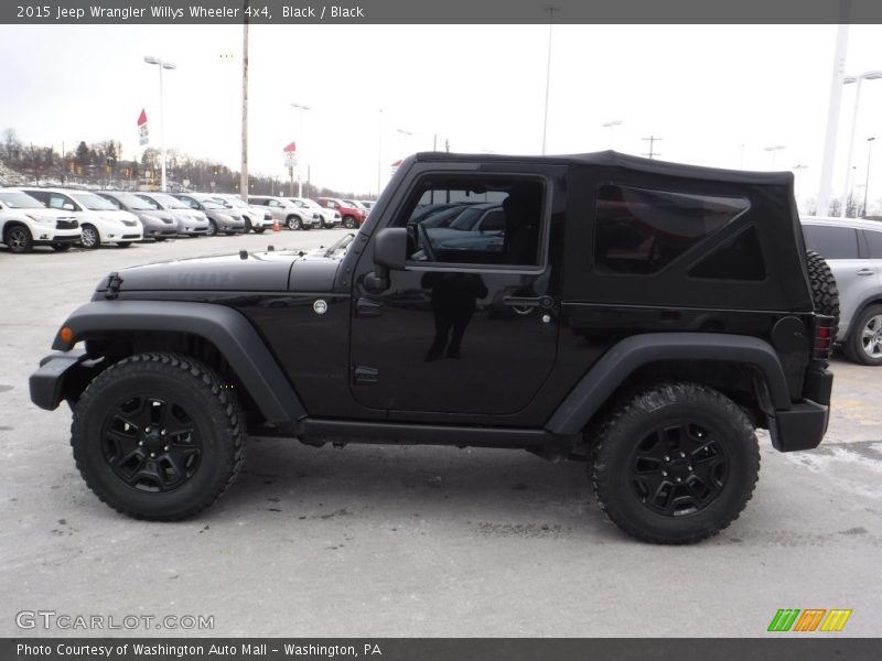 Black / Black 2015 Jeep Wrangler Willys Wheeler 4x4