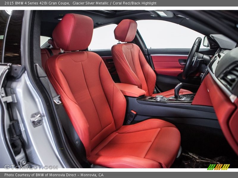 Glacier Silver Metallic / Coral Red/Black Highlight 2015 BMW 4 Series 428i Gran Coupe