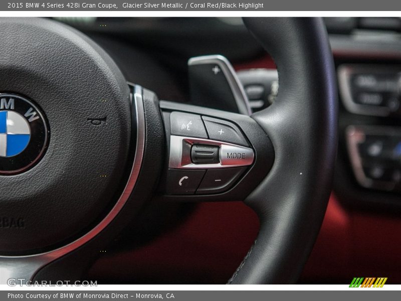 Glacier Silver Metallic / Coral Red/Black Highlight 2015 BMW 4 Series 428i Gran Coupe