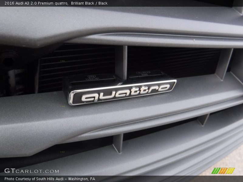 Brilliant Black / Black 2016 Audi A3 2.0 Premium quattro