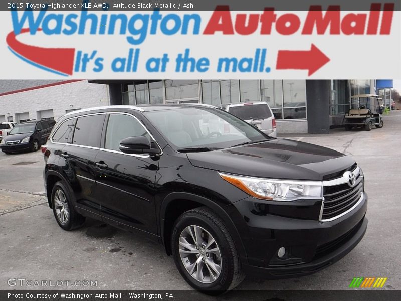 Attitude Black Metallic / Ash 2015 Toyota Highlander XLE AWD