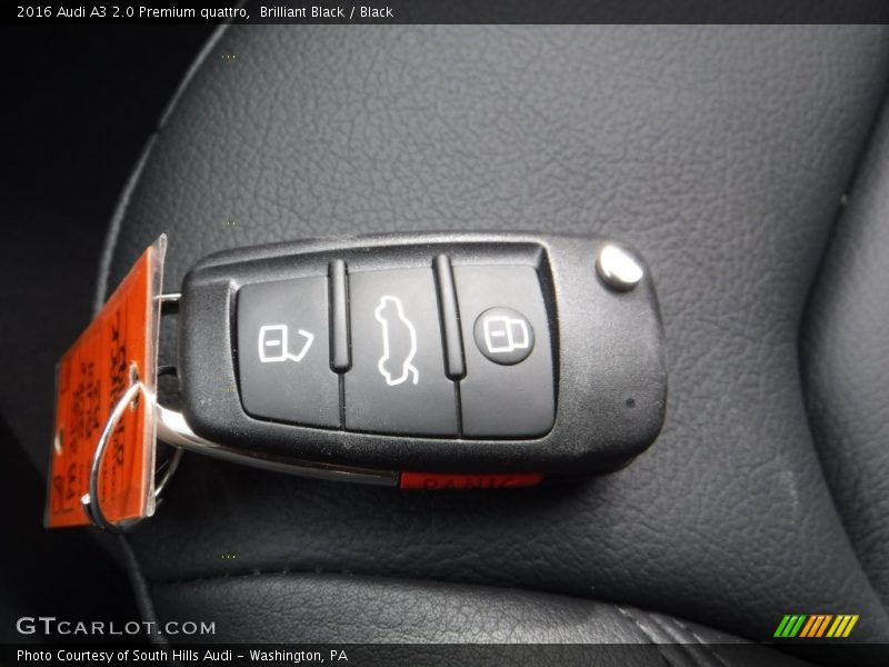 Brilliant Black / Black 2016 Audi A3 2.0 Premium quattro