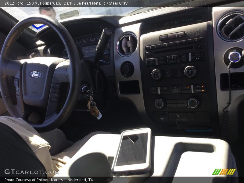 Dark Blue Pearl Metallic / Steel Gray 2012 Ford F150 XLT SuperCab