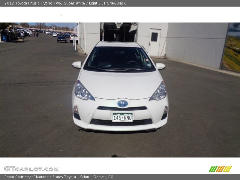 Super White / Light Blue Gray/Black 2012 Toyota Prius c Hybrid Two