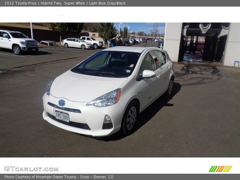 Super White / Light Blue Gray/Black 2012 Toyota Prius c Hybrid Two