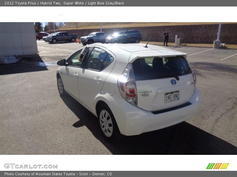 Super White / Light Blue Gray/Black 2012 Toyota Prius c Hybrid Two
