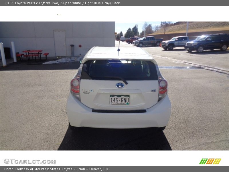 Super White / Light Blue Gray/Black 2012 Toyota Prius c Hybrid Two