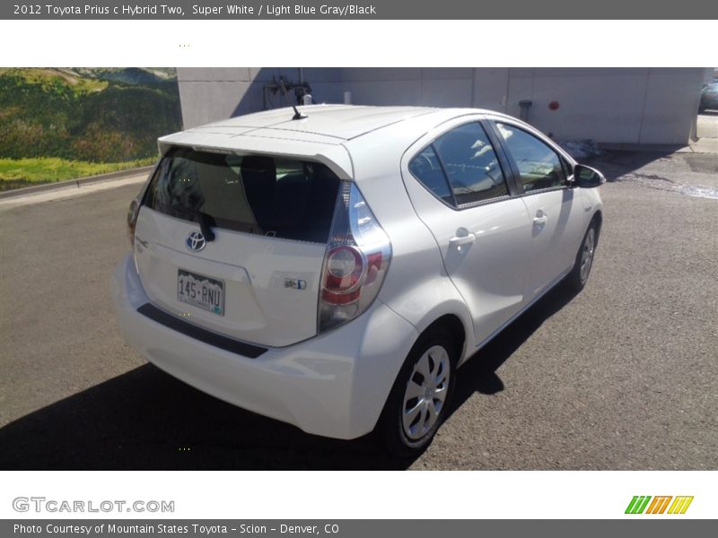 Super White / Light Blue Gray/Black 2012 Toyota Prius c Hybrid Two