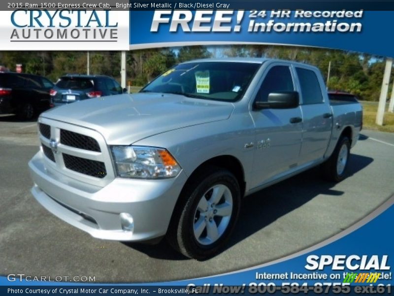 Bright Silver Metallic / Black/Diesel Gray 2015 Ram 1500 Express Crew Cab
