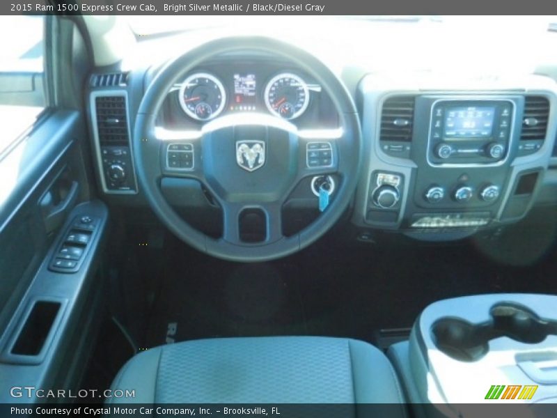 Bright Silver Metallic / Black/Diesel Gray 2015 Ram 1500 Express Crew Cab
