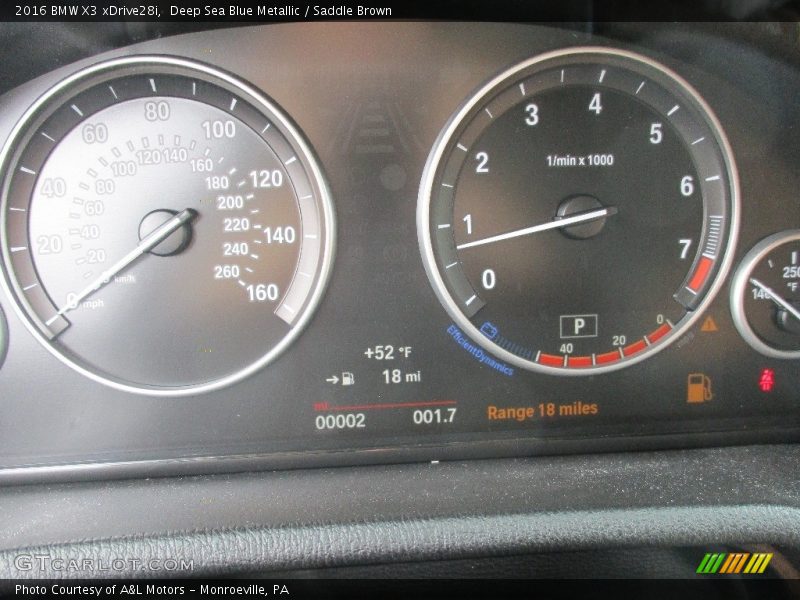 Deep Sea Blue Metallic / Saddle Brown 2016 BMW X3 xDrive28i