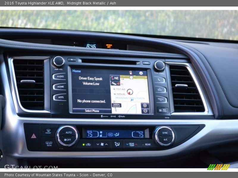 Midnight Black Metallic / Ash 2016 Toyota Highlander XLE AWD