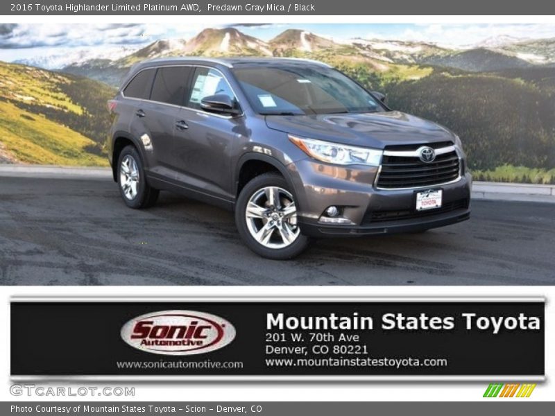 Predawn Gray Mica / Black 2016 Toyota Highlander Limited Platinum AWD