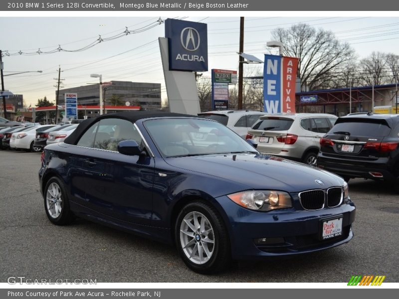 Montego Blue Metallic / Beige Boston Leather 2010 BMW 1 Series 128i Convertible