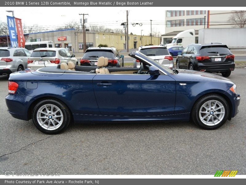 Montego Blue Metallic / Beige Boston Leather 2010 BMW 1 Series 128i Convertible