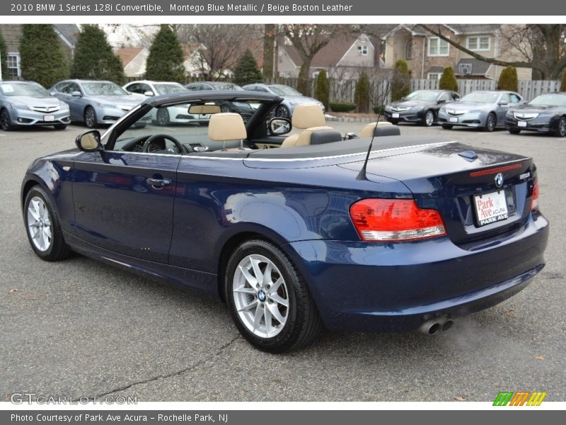 Montego Blue Metallic / Beige Boston Leather 2010 BMW 1 Series 128i Convertible