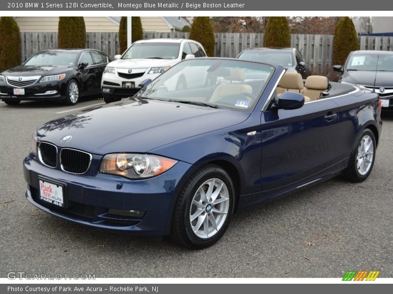 Montego Blue Metallic / Beige Boston Leather 2010 BMW 1 Series 128i Convertible