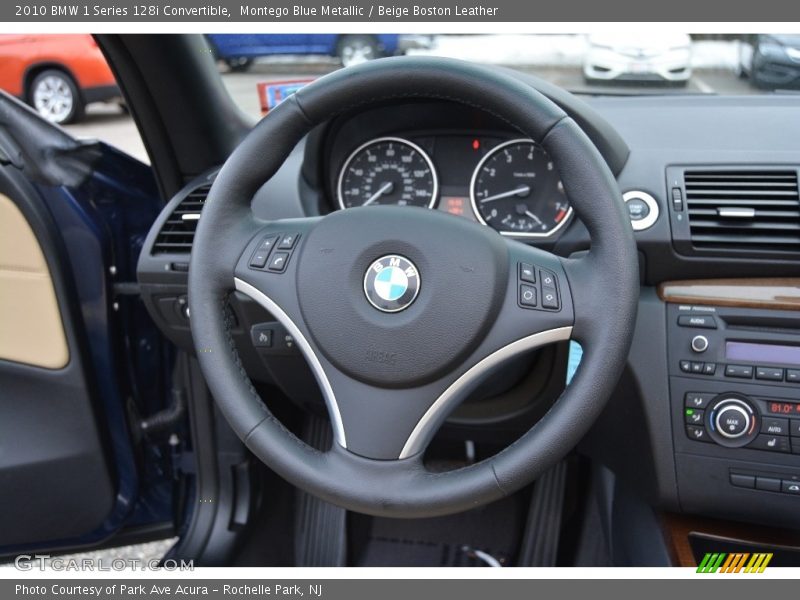 Montego Blue Metallic / Beige Boston Leather 2010 BMW 1 Series 128i Convertible