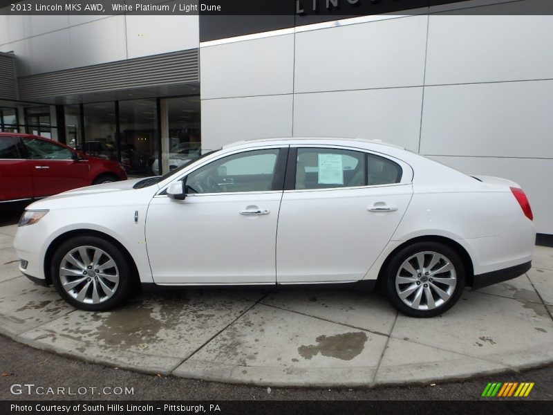 White Platinum / Light Dune 2013 Lincoln MKS AWD