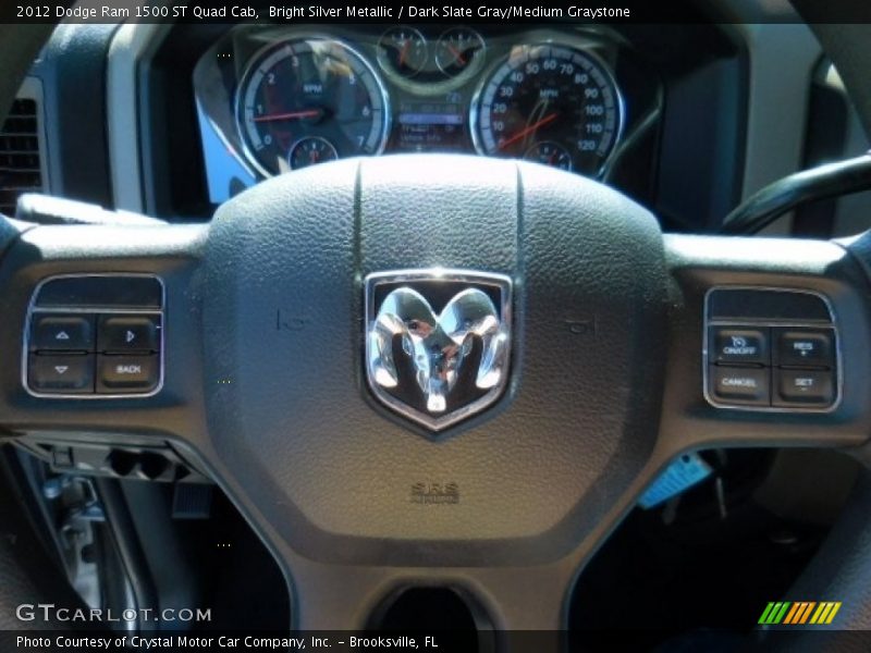 Bright Silver Metallic / Dark Slate Gray/Medium Graystone 2012 Dodge Ram 1500 ST Quad Cab