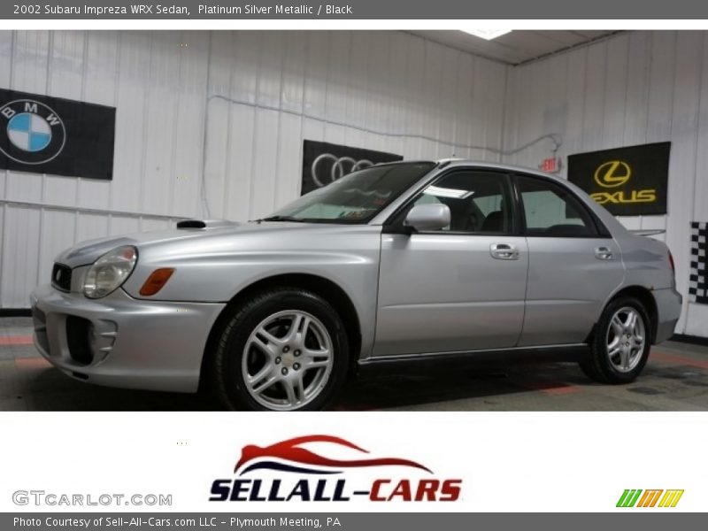 Platinum Silver Metallic / Black 2002 Subaru Impreza WRX Sedan
