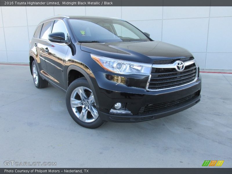 Midnight Black Metallic / Black 2016 Toyota Highlander Limited