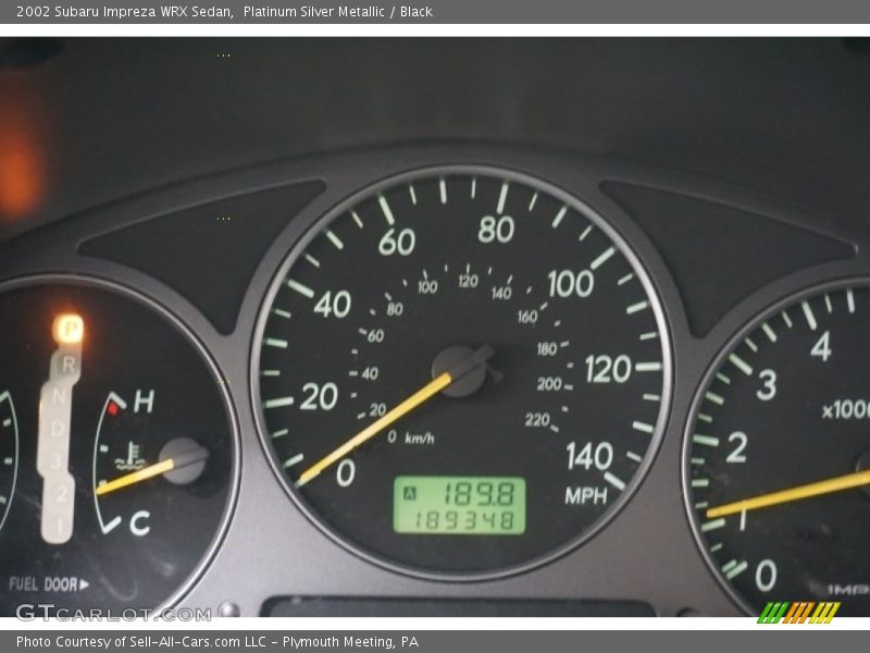 Platinum Silver Metallic / Black 2002 Subaru Impreza WRX Sedan