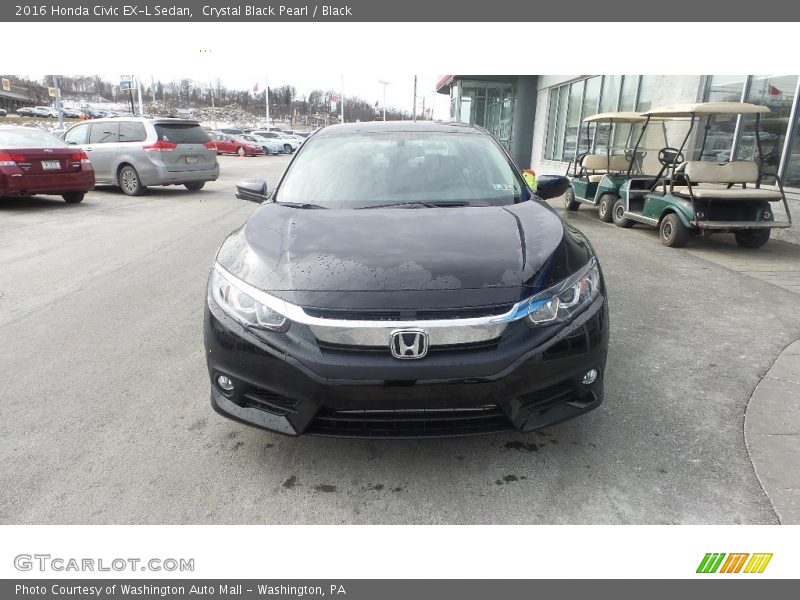 Crystal Black Pearl / Black 2016 Honda Civic EX-L Sedan