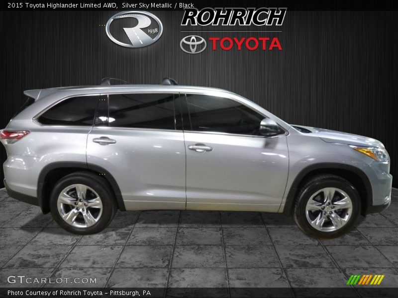 Silver Sky Metallic / Black 2015 Toyota Highlander Limited AWD