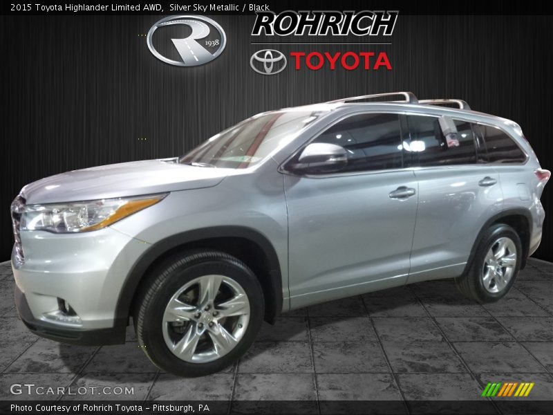 Silver Sky Metallic / Black 2015 Toyota Highlander Limited AWD