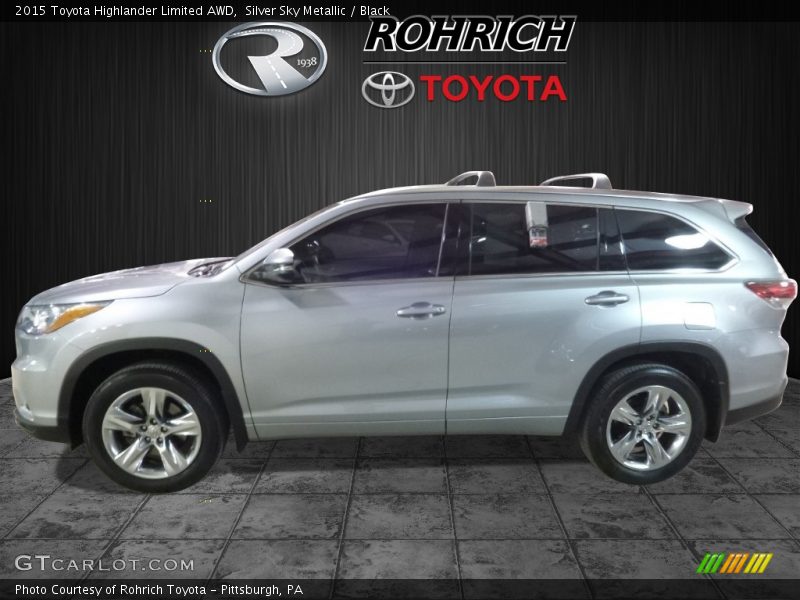 Silver Sky Metallic / Black 2015 Toyota Highlander Limited AWD
